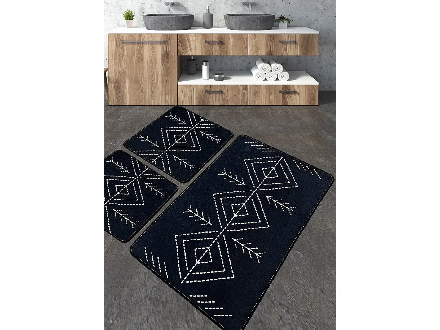 Alfombra De Baño|Ropa De Cama-Alfombra de baño Set (3 piezas) Lau Multicolor