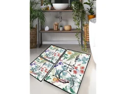 Best Alfombra de baño Set (3 piezas) Green In Flower Multicolor