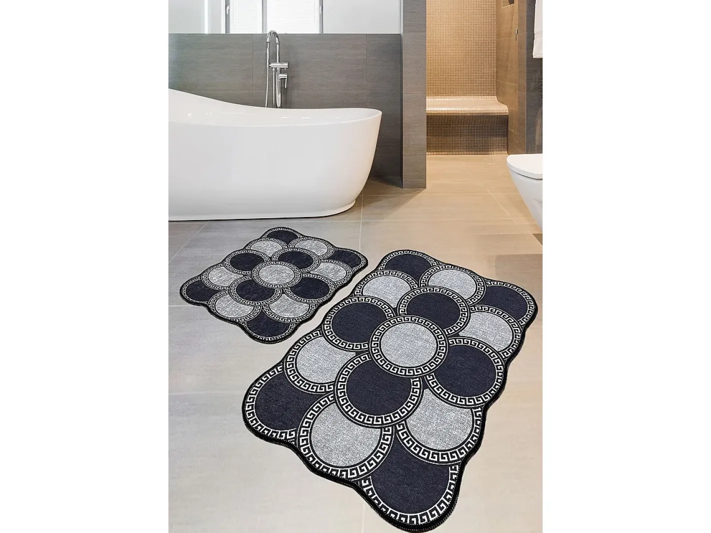 Alfombra de baño Set (2 piezas) Ciorcail gris azul oscuro Multicolor Online