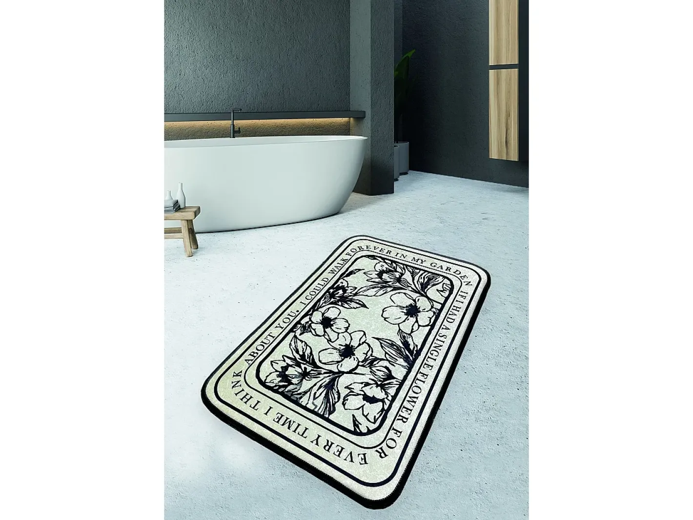 Online Alfombra de baño Singleflo negro crema Multicolor