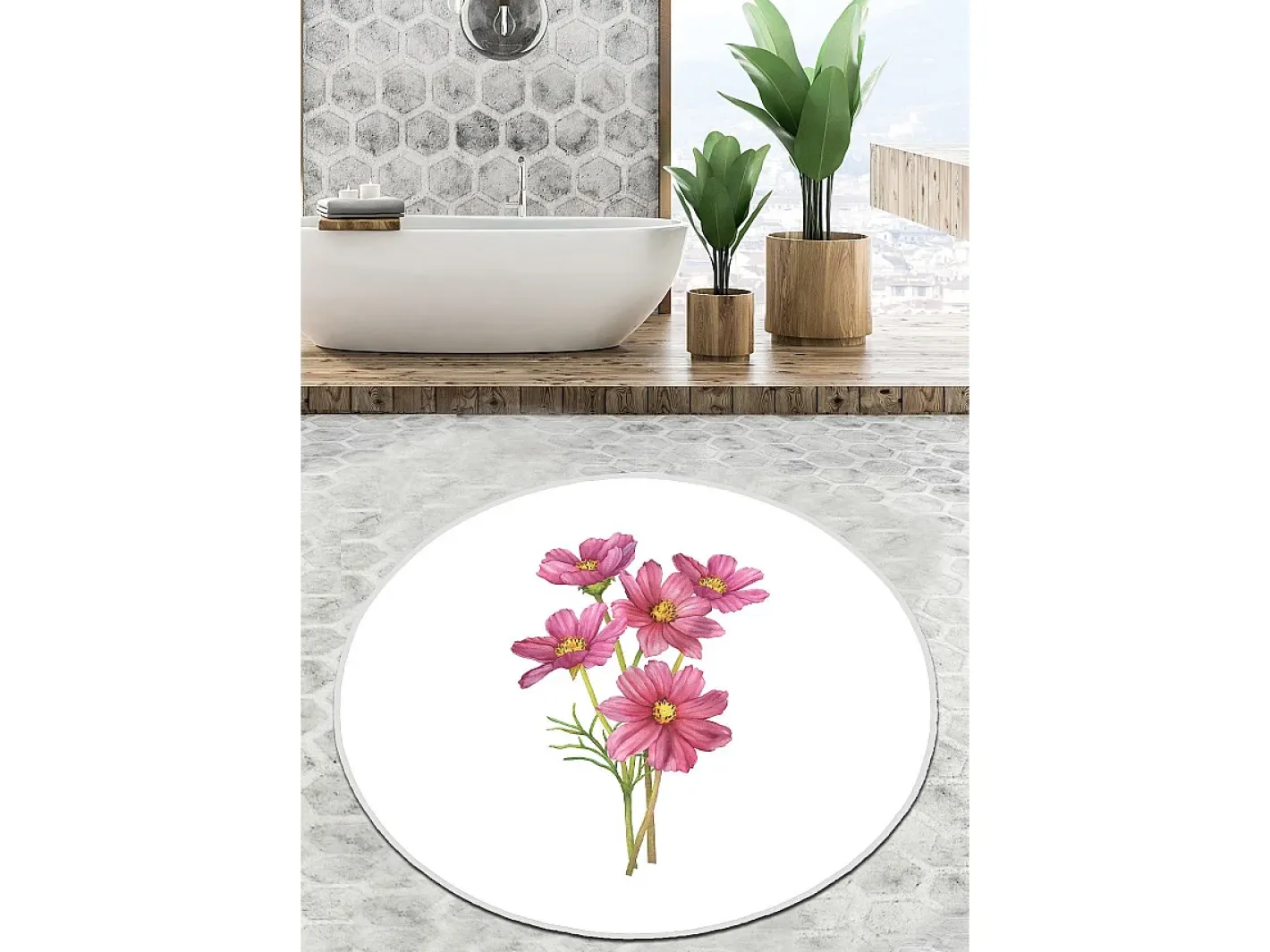 Discount Alfombra de baño Sitivo Djt blanco Multicolor