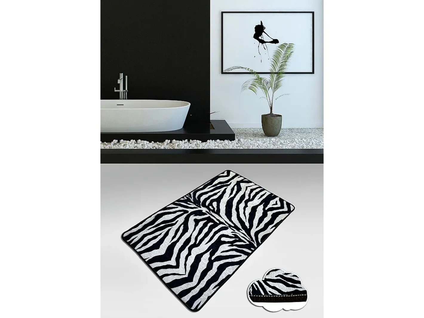 Alfombra De Baño|Ropa De Cama-Alfombra de baño Strıped (80 x 100) Multicolor