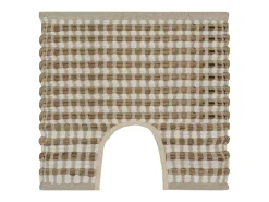 Alfombra De Baño|Ropa De Cama-Alfombra de baño tejida a mano de yute y tela natural y blanca ES383023 Marru00f3n