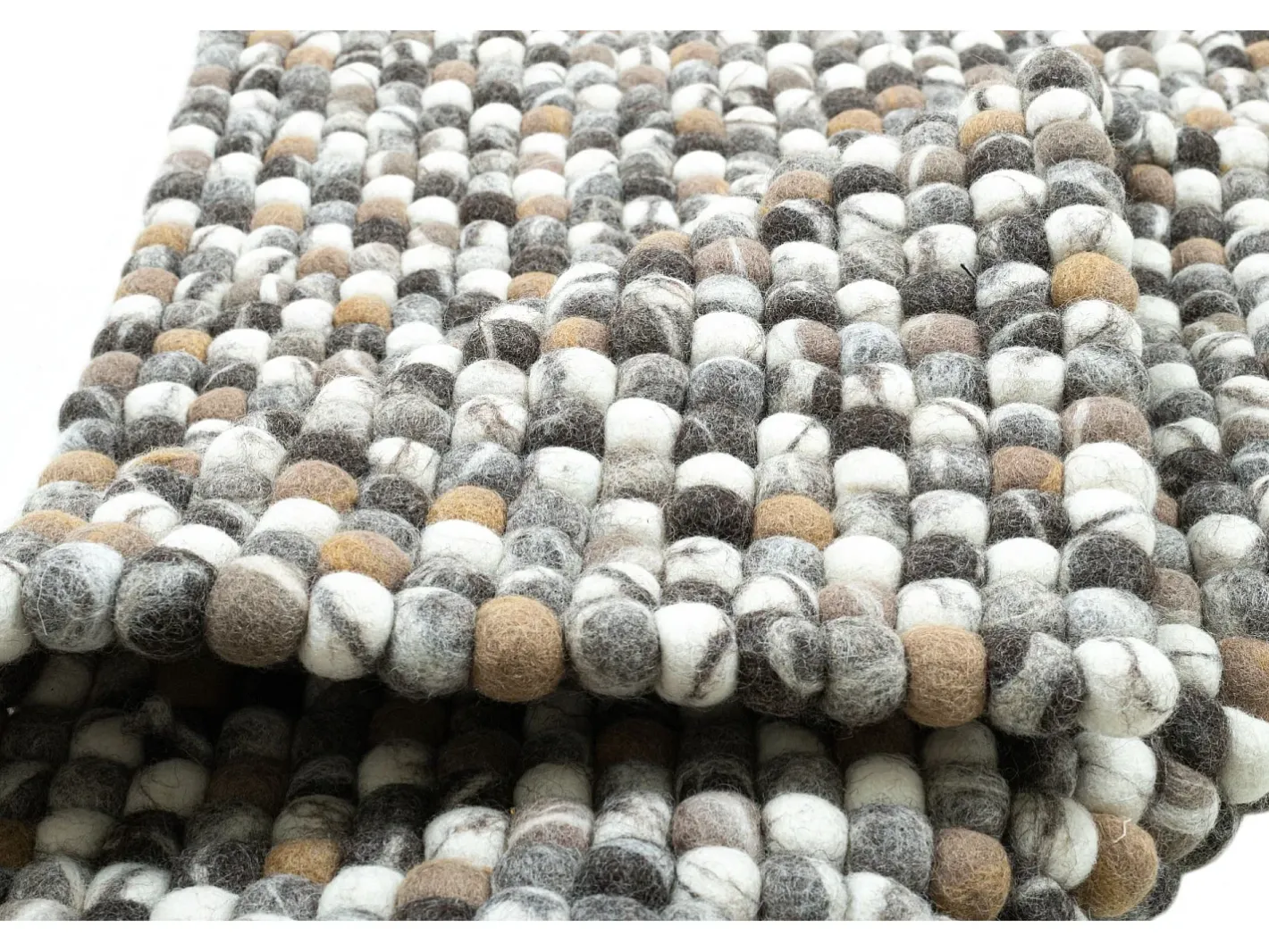 Alfombra de bolas de fieltro hecha a mano 70x270 cm Naturaleza Multi Felty 2.2 Color natural claro Outlet