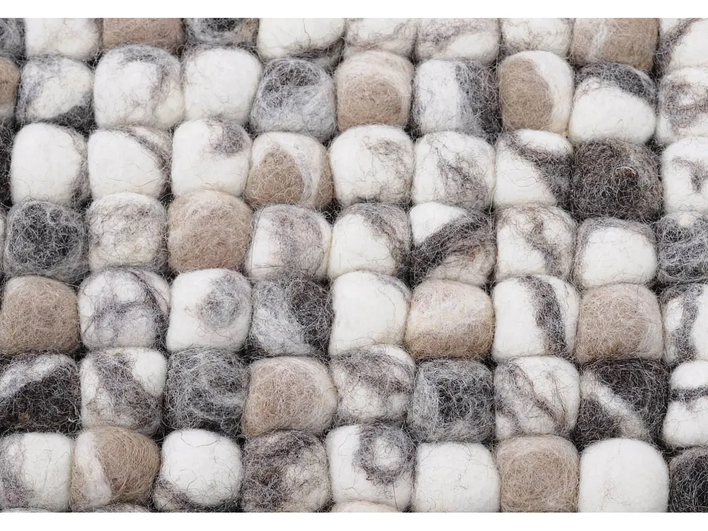 Alfombra De Salón-Alfombra de bolas de fieltro hecha a mano 70x140 cm Naturaleza Multi Felty 2.2 Color natural claro