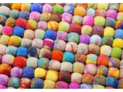 Alfombra De Salón-Alfombra de bolas de fieltro hecha a mano 40x60 cm Colorido Felty 2.2 Multicolor