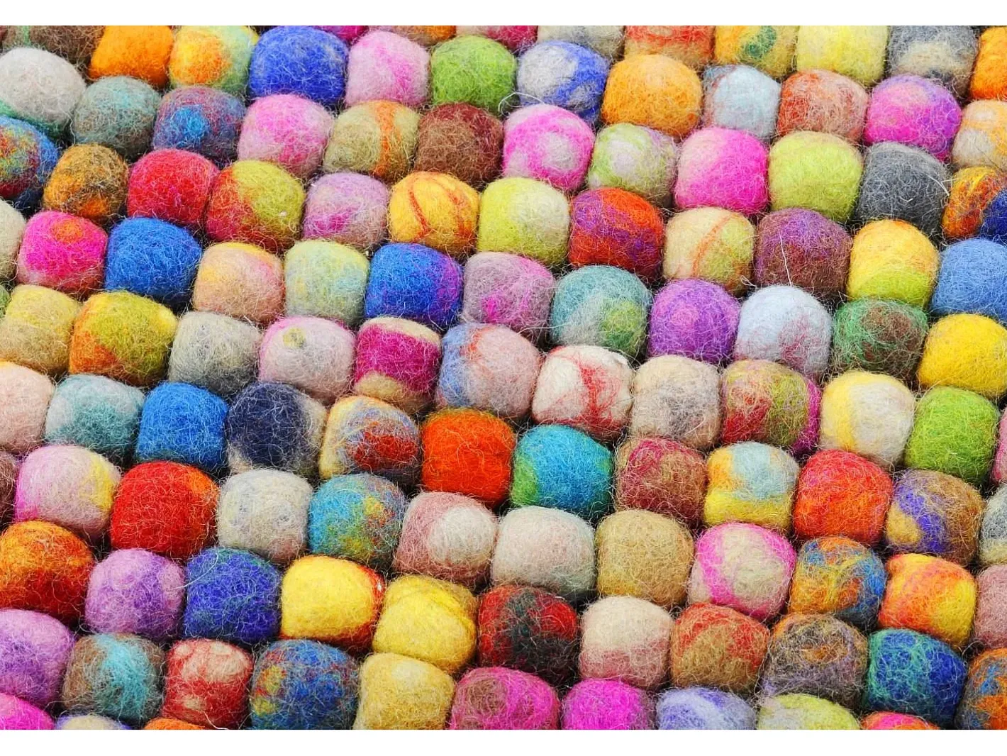 Alfombra De Salón-Alfombra de bolas de fieltro hecha a mano 40x60 cm Colorido Felty 2.2 Multicolor