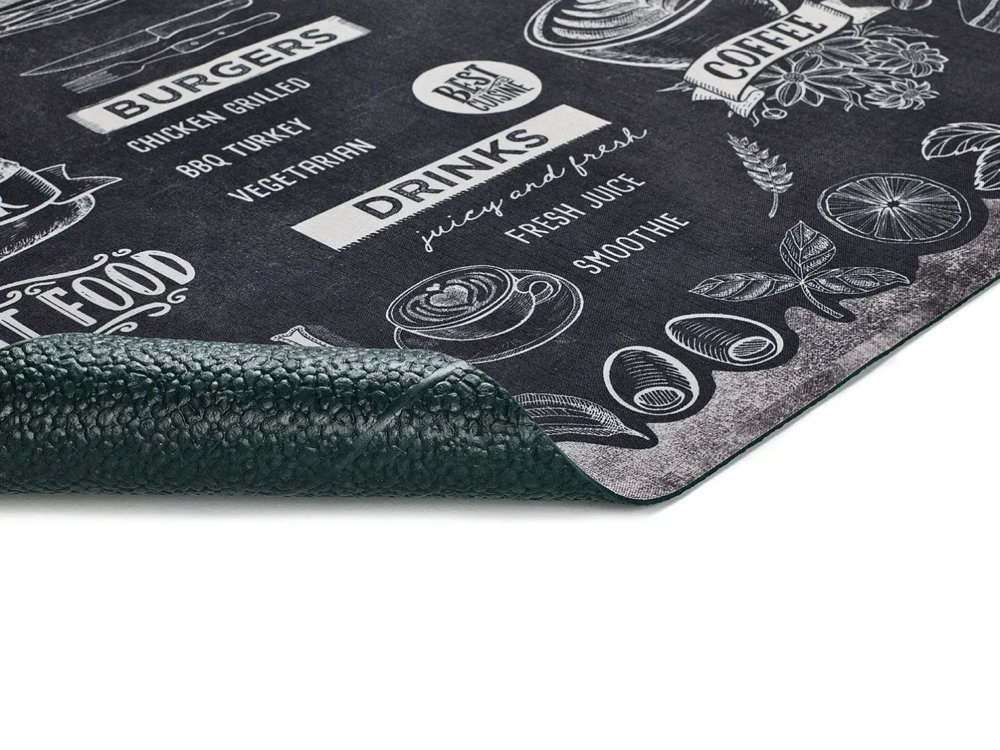 Alfombra De Cocina-Alfombra de cocina - Diseño de menús - - 52 x 100 cm - RICCI Negro