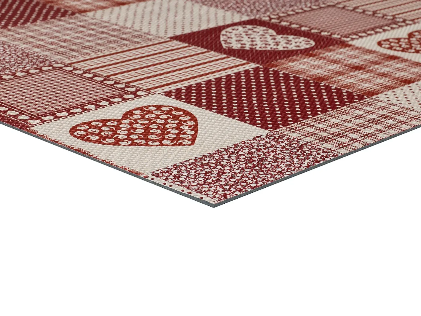 Outlet Alfombra de cocina - patchwork - - 48 x 200 cm - SALLY Rojo