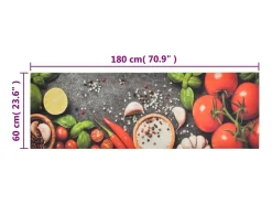 Alfombra de cocina lavable terciopelo dibujo verduras 60x180 cm ES301434 Multicolor Sale
