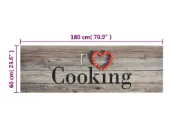 Alfombra De Cocina-Alfombra de cocina lavable terciopelo cooking gris 60x180 cm ES802532 Multicolor