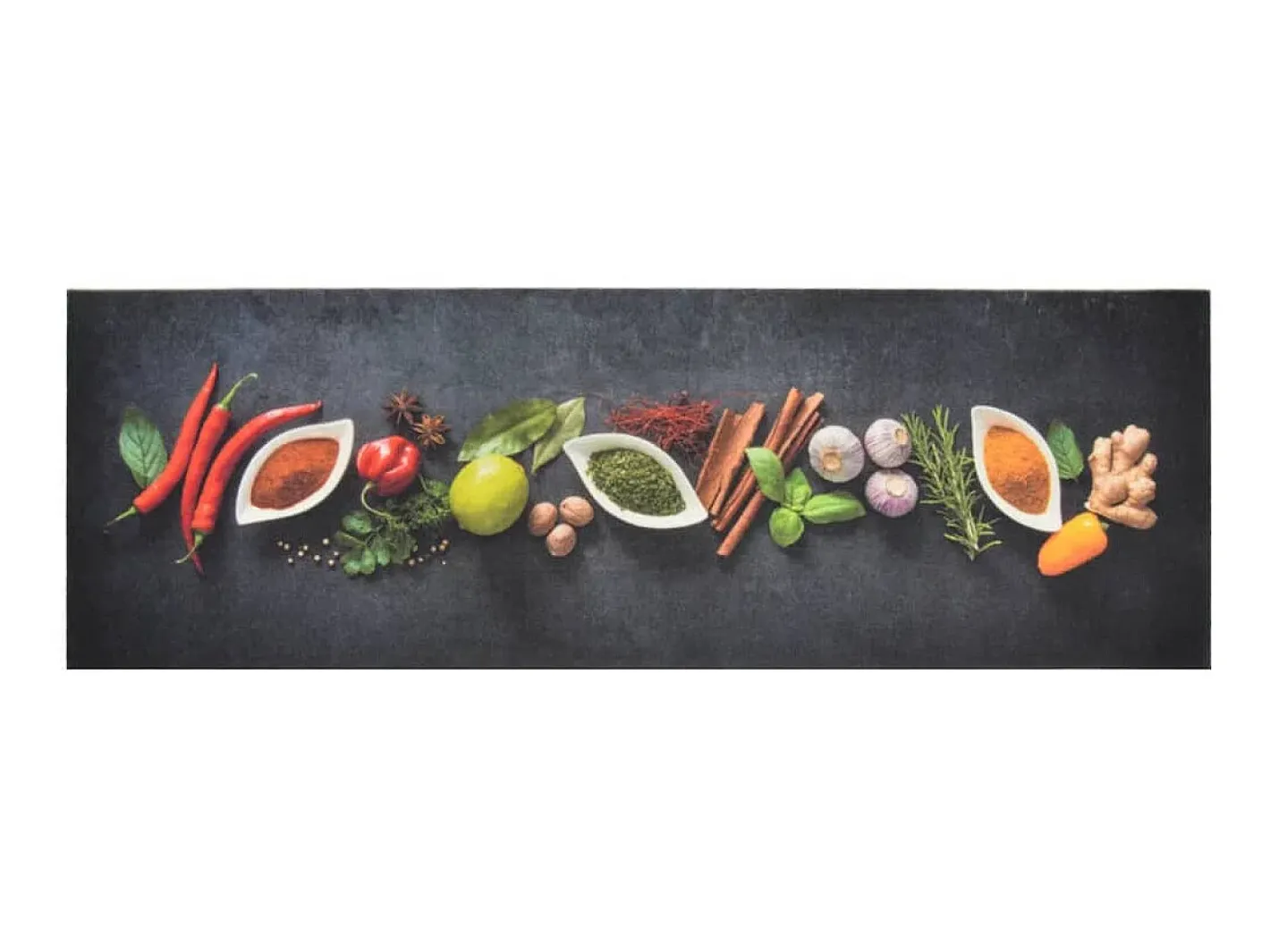 Alfombra de cocina lavable terciopelo dibujo especias 60x180 cm ES211826 Multicolor Clearance