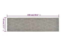 Alfombra De Cocina-Alfombra de cocina lavable terciopelo dibujo rombos 45x150 cm ES942839 Gris