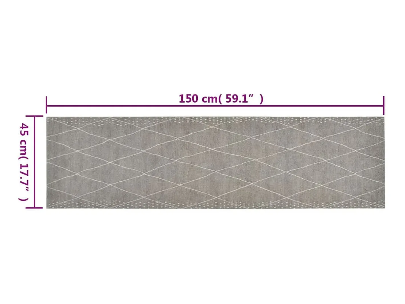 Alfombra De Cocina-Alfombra de cocina lavable terciopelo dibujo rombos 45x150 cm ES942839 Gris