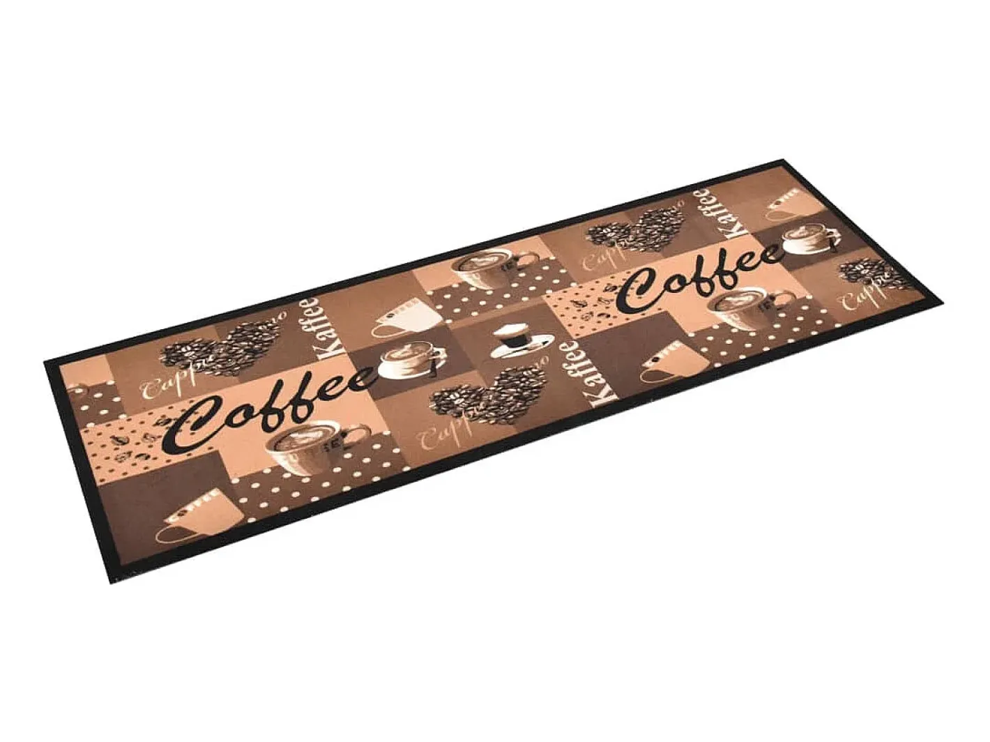 New Alfombra de cocina lavable Coffee marrón 60x300 cm ES815957 Multicolor
