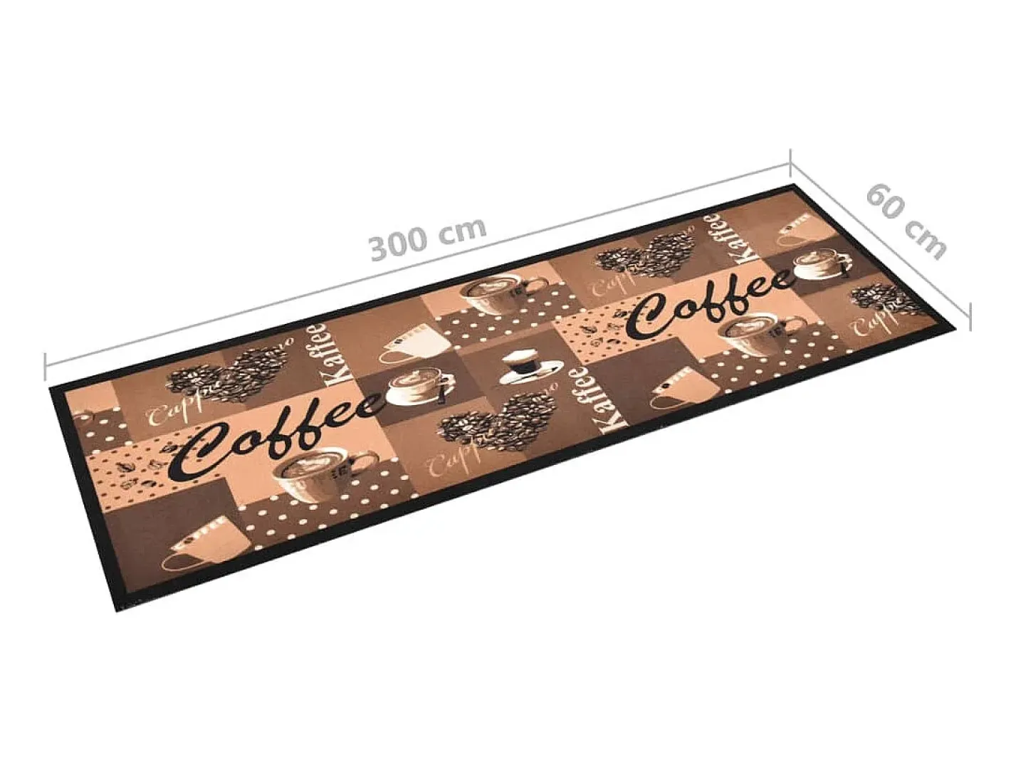 New Alfombra de cocina lavable Coffee marrón 60x300 cm ES815957 Multicolor