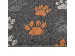 Outlet Alfombra de cocina lavable terciopelo dibujo de patas 60x180 cm ES974397 Multicolor