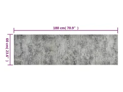 Clearance Alfombra de cocina lavable terciopelo aspecto hormigón 60x180cm ES190860 Gris