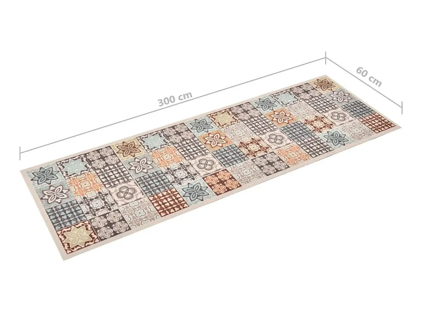 Alfombra de cocina lavable mosaico de colores 60x300 cm ES831992 Multicolor New