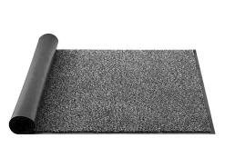 Felpudo-Alfombra de Entrada SucceBuy, 152,4 x 91,4 cm, Felpudo Exterior Interior con Reverso Antideslizante PVC, Resistente Y Lavable, Atrapa Polvo, Gris Negro