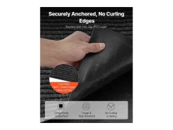 Alfombra de Entrada SucceBuy, 305 x 91,4 cm, Felpudo Exterior Interior Elegante Rayado, con Reverso Antideslizante PVC, Resistente Lavable, Atrapa Polvo, Gris Negro Clearance