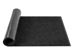 Alfombra de Entrada SucceBuy, 305 x 91,4 cm, Felpudo Exterior Interior Elegante Rayado, con Reverso Antideslizante PVC, Resistente Lavable, Atrapa Polvo, Gris Negro Clearance