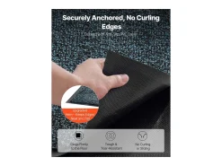 Alfombra de Entrada SucceBuy, 183x122 cm, Felpudo Exterior Interior con Reverso Antideslizante PVC, Resistente Lavable, Atrapa Polvo, Azul Pizarra Negro Online