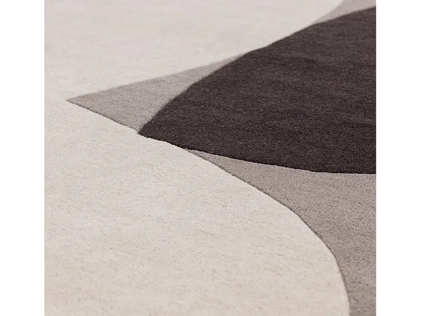New Alfombra de estilo medio siglo, hecha a mano 100% lana - 200x290cm - gris, crema, naranja - Reef Mid Century Plateado