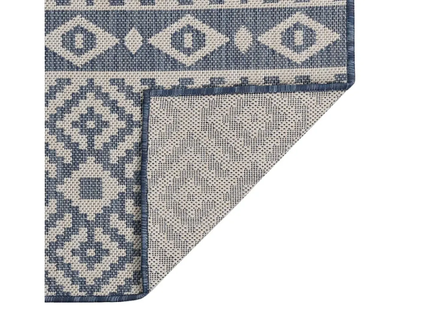 Outlet Alfombra de exterior de tejido plano 160x230 cm Rayas es Azul