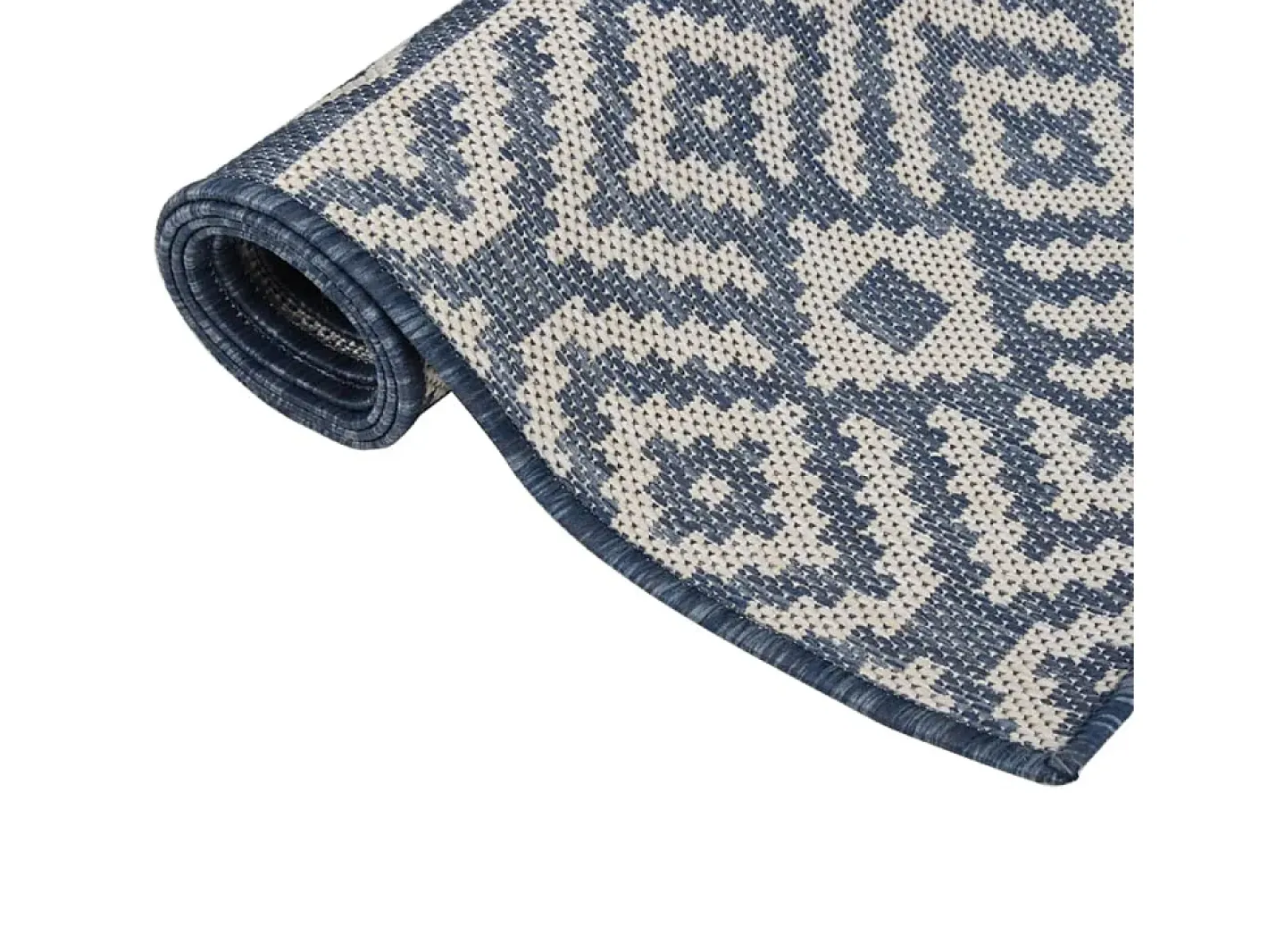 Outlet Alfombra de exterior de tejido plano 160x230 cm Rayas es Azul