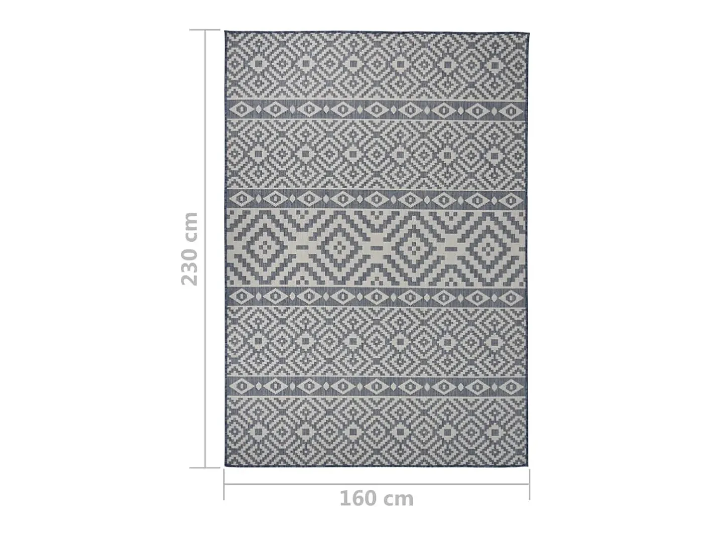 Outlet Alfombra de exterior de tejido plano 160x230 cm Rayas es Azul