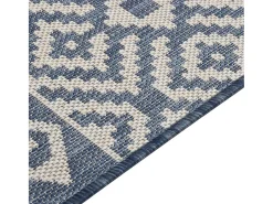 Outlet Alfombra de exterior de tejido plano 160x230 cm Rayas es Azul