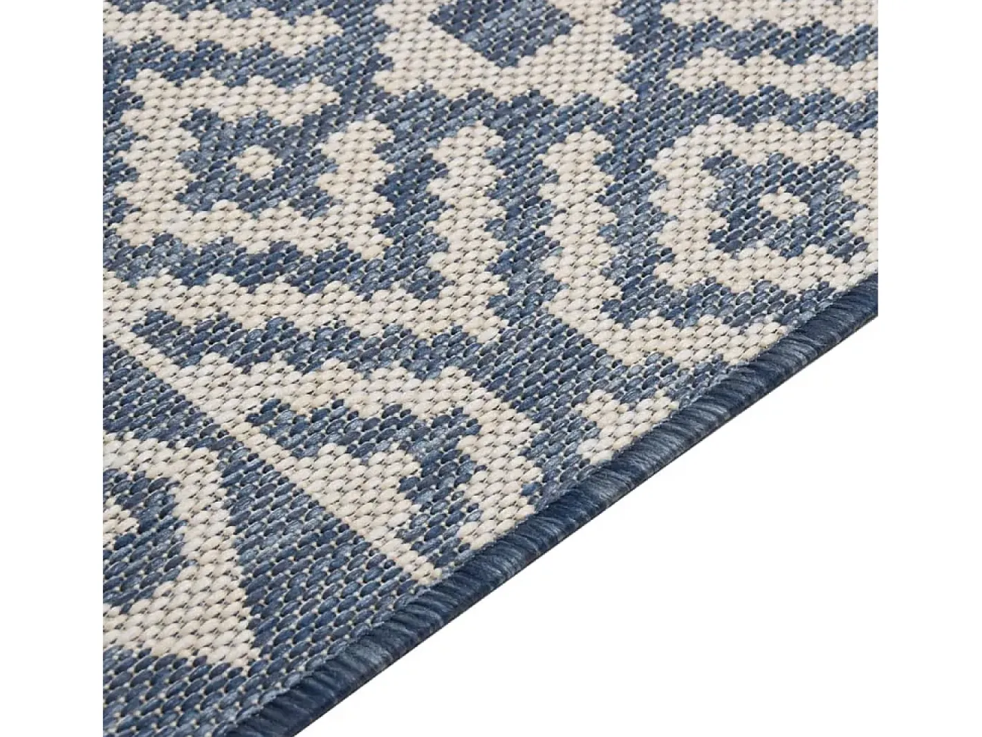 Outlet Alfombra de exterior de tejido plano 160x230 cm Rayas es Azul