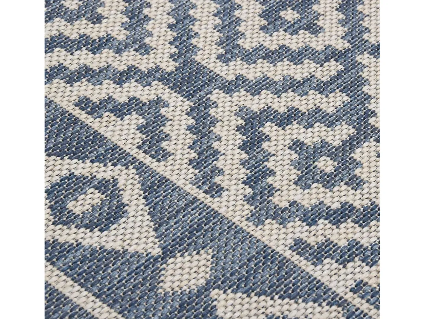 Outlet Alfombra de exterior de tejido plano 160x230 cm Rayas es Azul