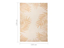 Alfombra De Cocina-Alfombra de exterior de tejido plano con estampado de hojas de 120 x 170 cm Amarillo