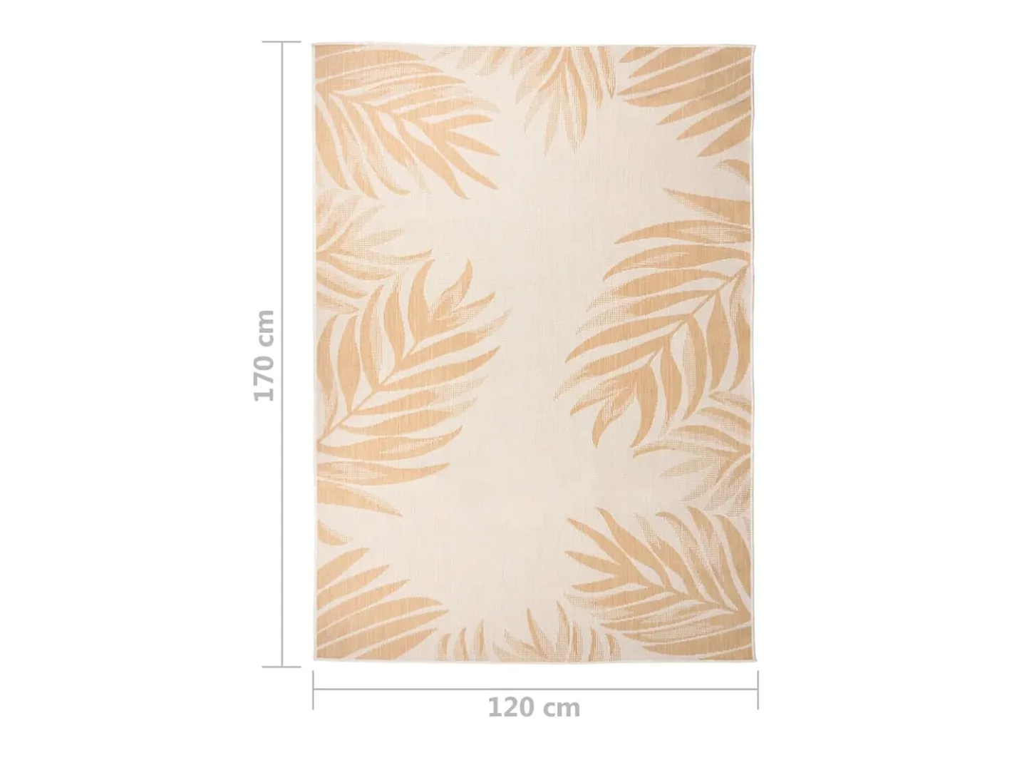 Alfombra De Cocina-Alfombra de exterior de tejido plano con estampado de hojas de 120 x 170 cm Amarillo