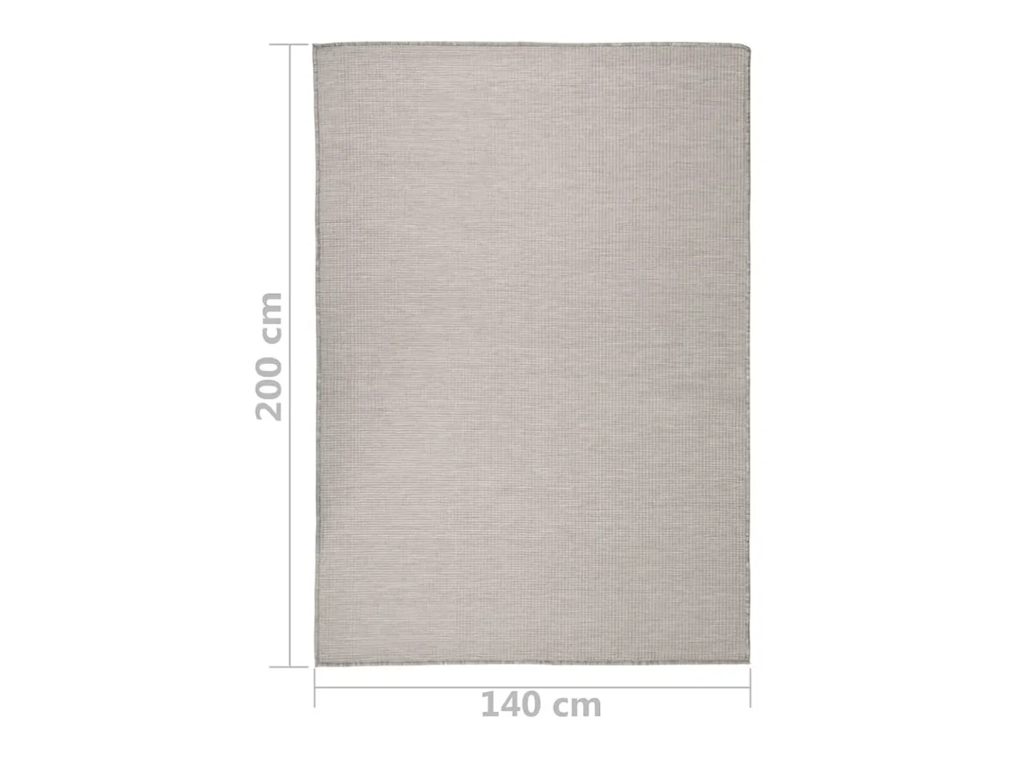 Clicnbuy Alfombra de exterior de tejido plano gris taupe 140x200 cm Topo New