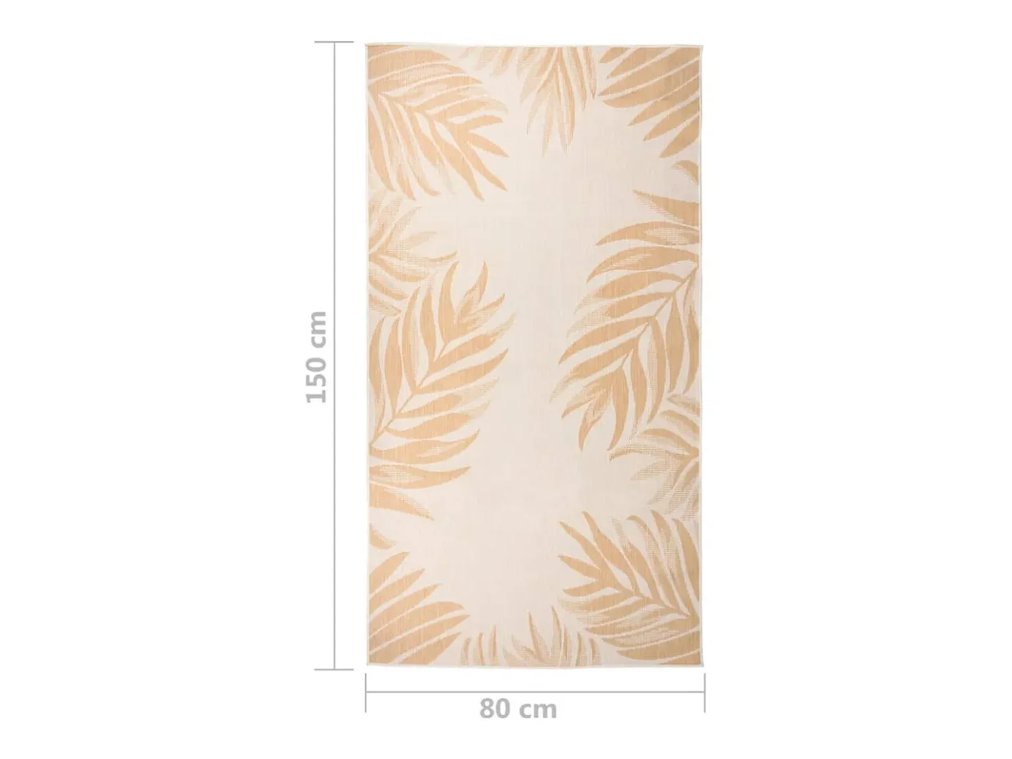 Alfombra De Cocina-Alfombra de exterior de tejido plano con estampado de hojas de 80 x 150 cm Amarillo