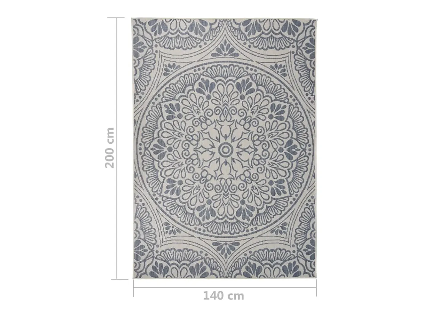 Clearance Clicnbuy Alfombra de exterior de tejido plano rayas es 140x200 cm Azul