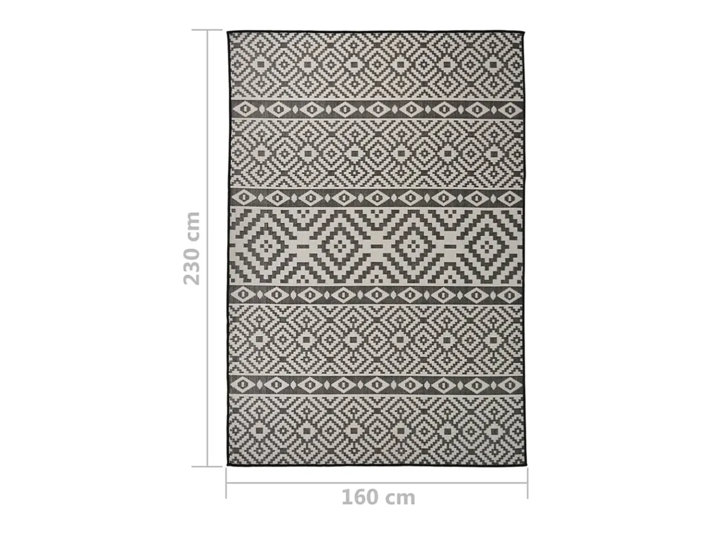Best Alfombra de exterior de tejido plano 160x230 cm Rayas negras Negro