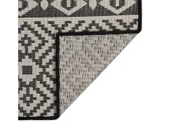 Alfombra De Cocina-Alfombra de exterior de tejido plano 80x250 cm Rayas negras Negro