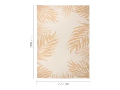 Alfombra de exterior de tejido plano con estampado de hojas, 200 x 280 cm Amarillo