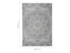 Alfombra de exterior de tejido plano 160x230 cm Estampado Azul New