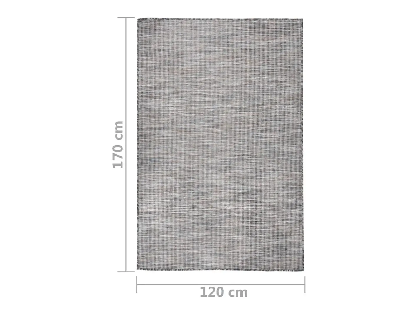 Best Clicnbuy Alfombra de exterior de tejido plano marrón y azul 120x170 cm Negro