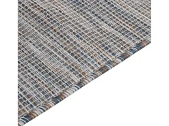 Best Clicnbuy Alfombra de exterior de tejido plano marrón y azul 120x170 cm Negro