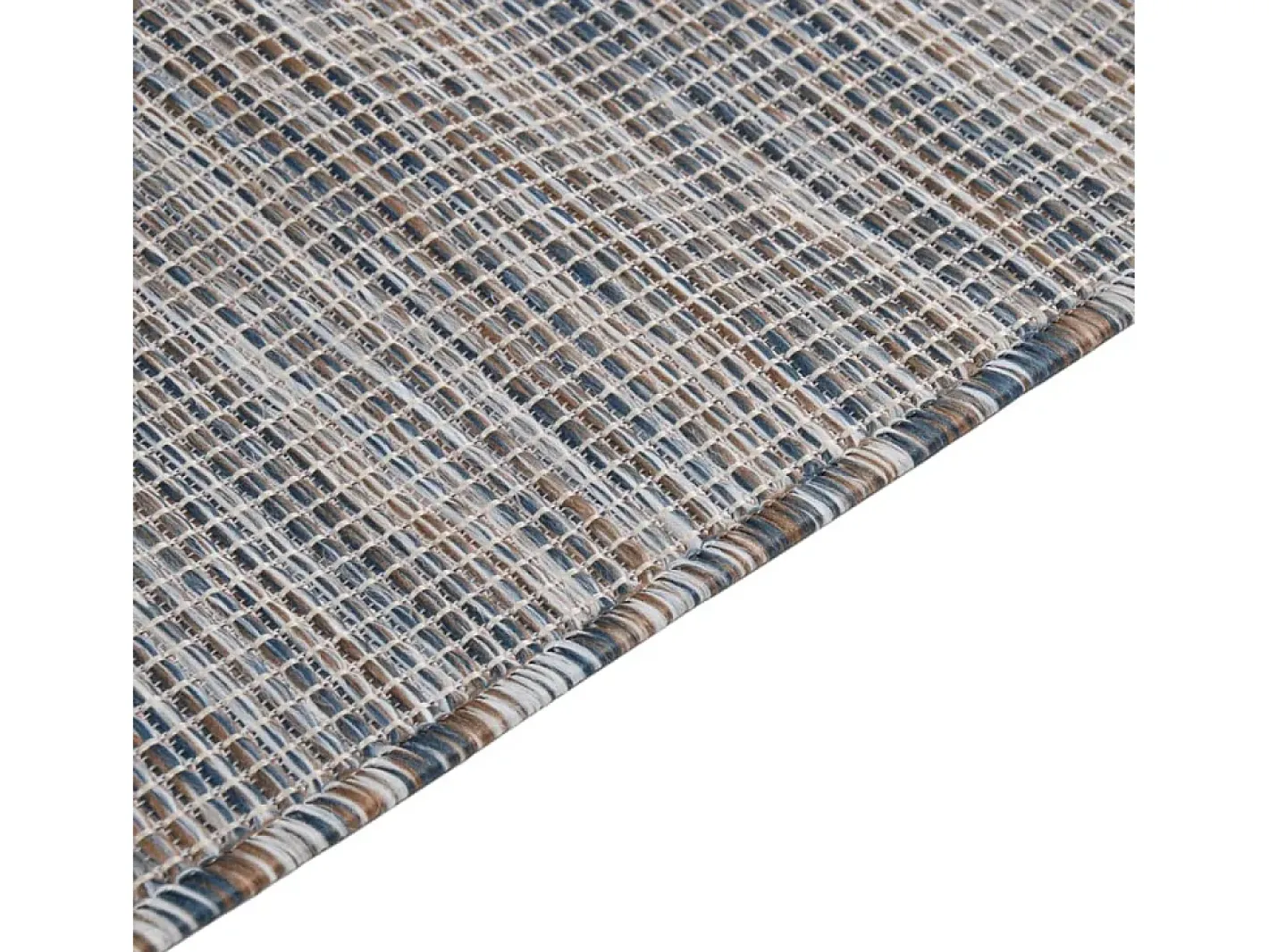 Best Clicnbuy Alfombra de exterior de tejido plano marrón y azul 120x170 cm Negro