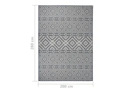 Hot Alfombra de exterior de tejido plano 200x280 cm Rayas es Azul