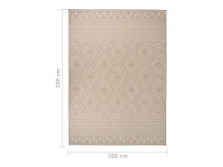 Clicnbuy Alfombra De Exterior-Alfombra de exterior de tejido plano rayas marrones 200x280 cm Marru00f3n
