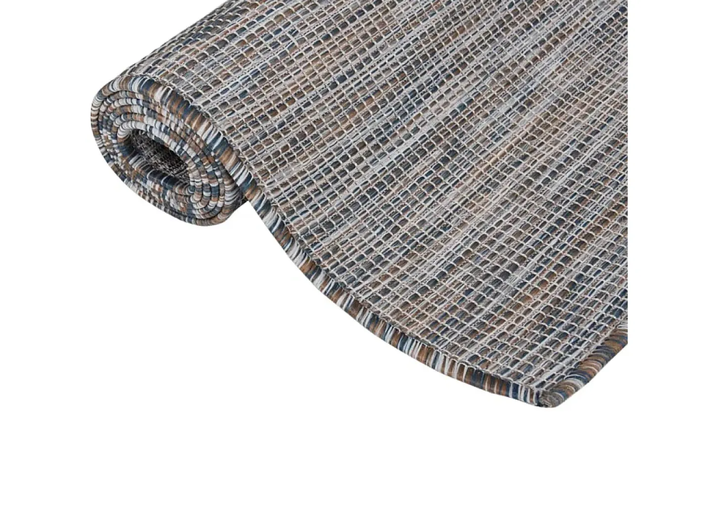 Alfombra De Cocina-Alfombra de exterior de tejido plano 200x280 cm Marrón y azul Negro