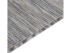 Alfombra De Cocina-Alfombra de exterior de tejido plano 200x280 cm Marrón y azul Negro